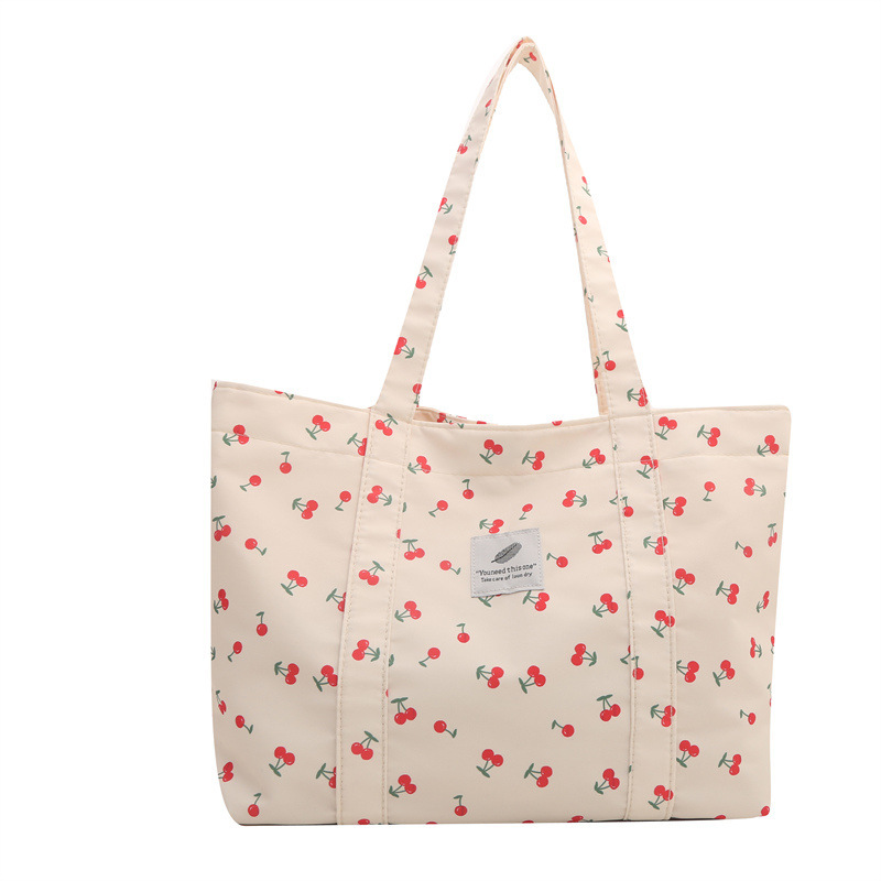 Large Capacity Floral Nylon Shoulder Bag - Image 3
